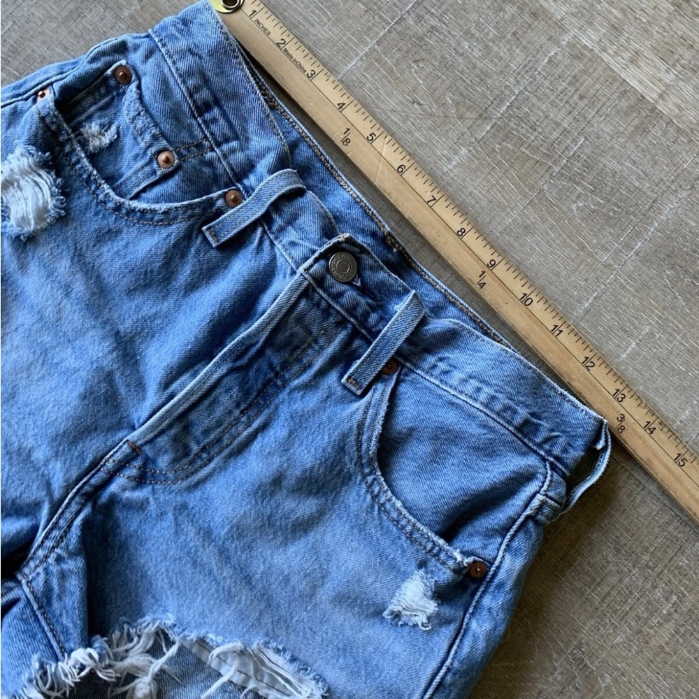 ▶️ Levi’s 501 Cutoff Shorts Womens 25 Distressed Denim High Rise Frayed Festival - Picture 6 of 12